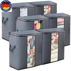 6er xxl Aufbewahrungstasche Aufbewahrungsbox mit Deckel Kleiderschrank Organizer