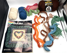 VTG Bucilla Needlepoint "Hearts  Flowers" 4509 Pillow Kit 14" READ 