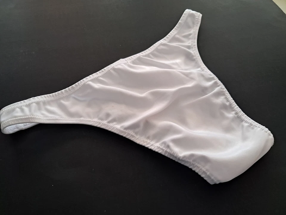  Roupa íntima masculina nova Rio tanga ou completa s m l ou xl elastano branco maiô EUA - Imagem 2 de 4