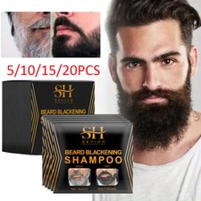Men Black Beard Hair Dye Color Shampoo Permanent Natural Darkening Hair Coloring