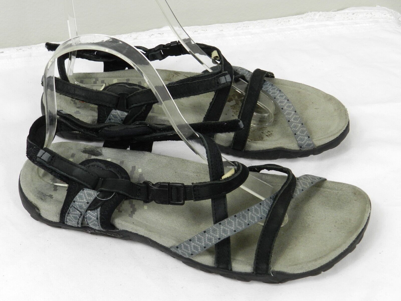 Merrell sandalo donna 8 nero punta aperta slingback casual pelle