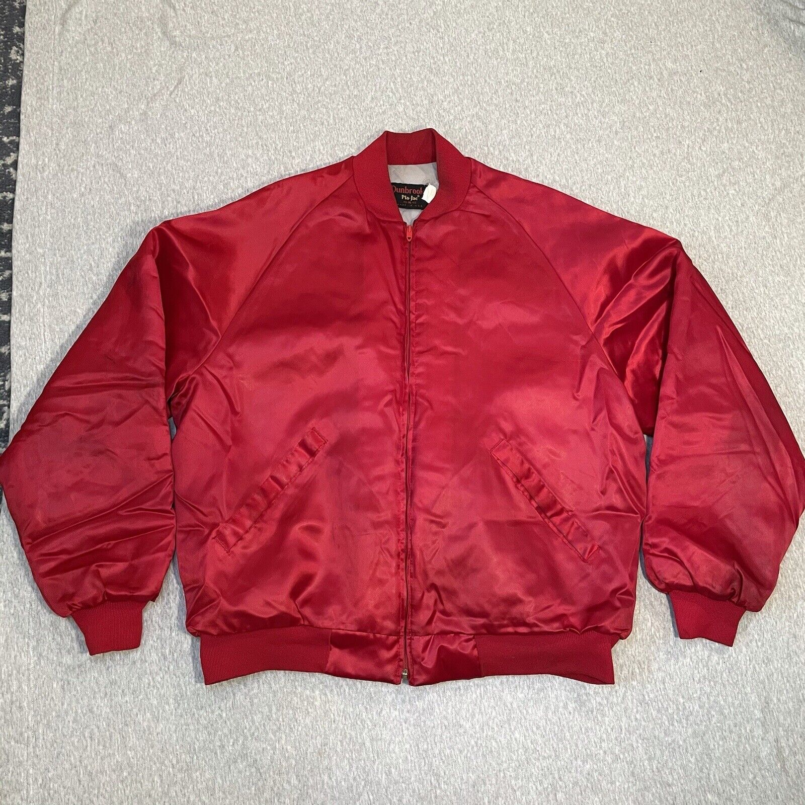 Vtg Petroliana Satin Nylon Quilted Bomber Jacket XL Mens Pla-Jac