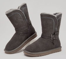 Lamo Water-Resistant Memory Foam Suede Boots - Vanessa-Charcoal-6M A548953