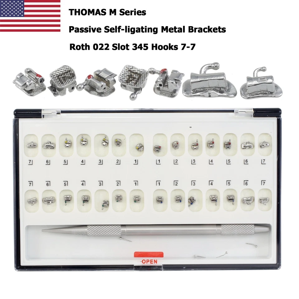 Damon Q Dental Orthodontic Metal Self Ligating Brackets Roth MBT 022 3 4 5 Hooks - Image 3 of 4