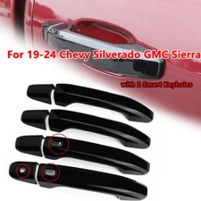 8PK For 2019-2024 Chevy Silverado GMC Sierra 1500 GLOSSY BLACK Door Handle Cover