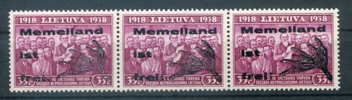 Memel Memelland Is Free III/II+I+II RARE PAIR OF TYPES ** MNH MINT 120EUR
