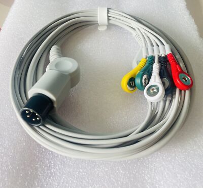 6Pin ECG Cable Snap Clip For LE PM10A PM12B PM12D PM12F PM12H PM15B PM80B PM80D
