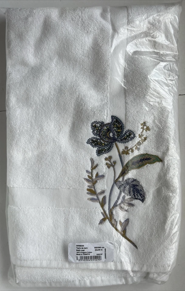 Alfombra de baño Yves Delorme Grimani 100 % algodón follaje habitación Venice Inspo Tapis 22”x35 Foto 2 de 3