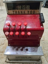 Vintage National Junior JR Toy Tin Metal Cash Register Works Great Condition 