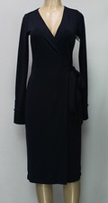 Ann Taylor Women's Wrap Dress Stretch Long Sleeve Navy Size 0T