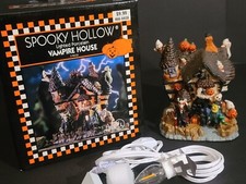 1999 Spooky Hollow Porcelain Halloween House VAMPIRE HOUSE W/ NEW LIGHT