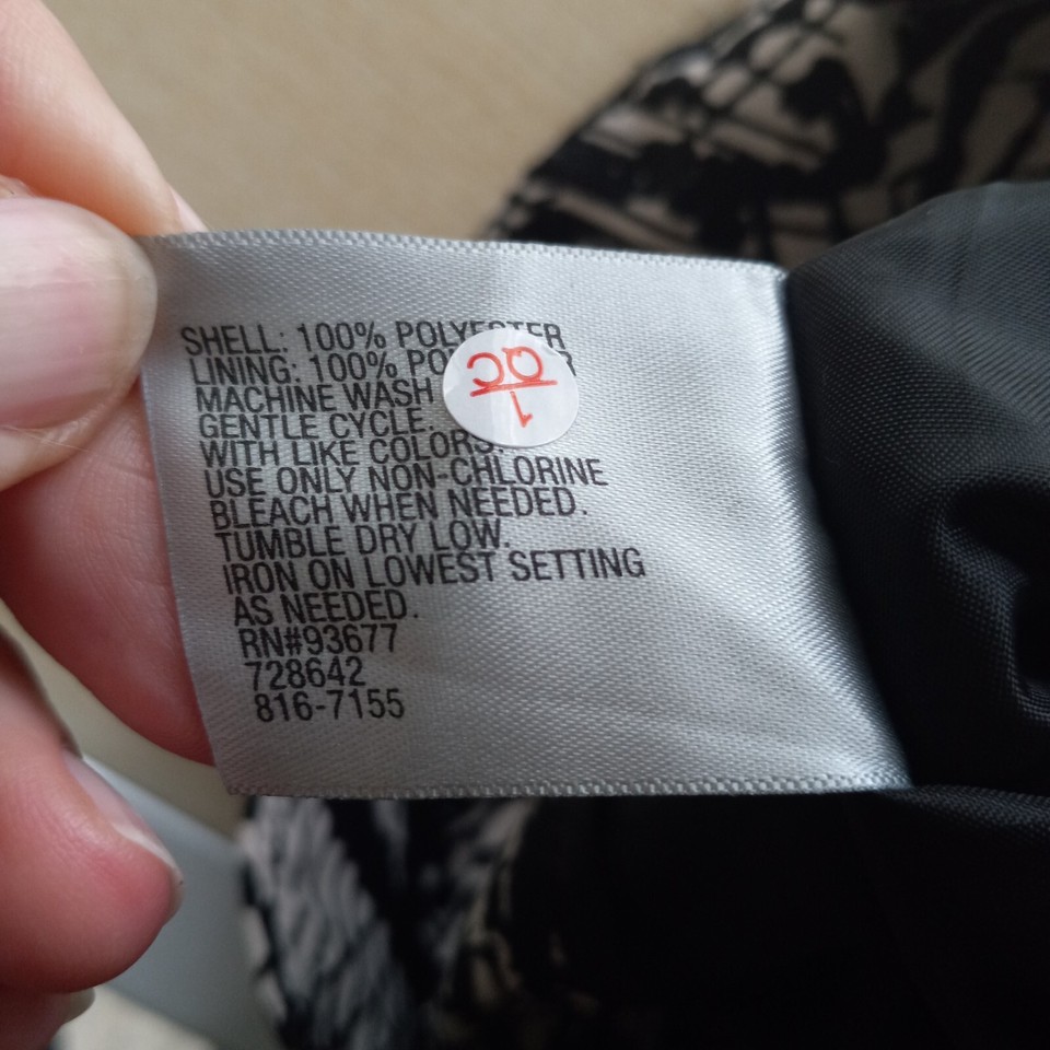 Worthington Pencil Skirt Women's Size 18 Black Tan Floral Midi Lined