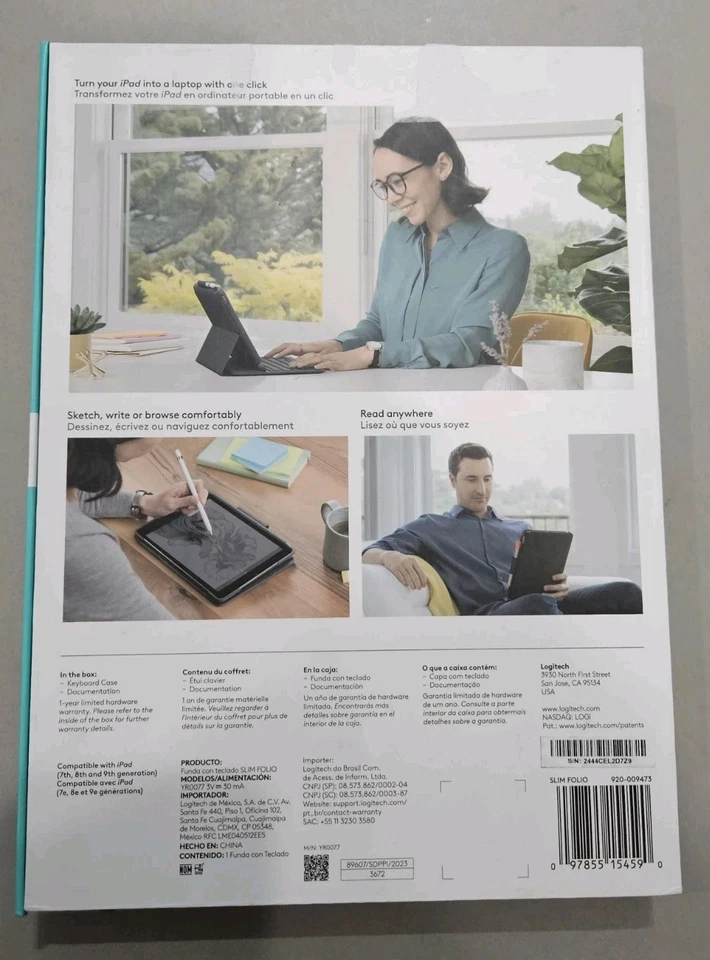Logitech Slim Folio Case Integrated Bluetooth Keyboard iPad 7th & 8th Generation - Image 3 of 4