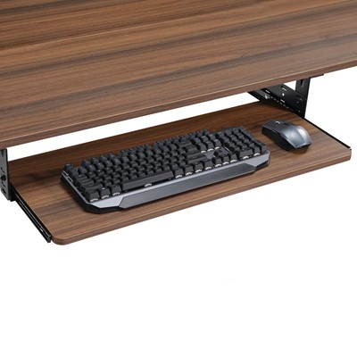 Adjustable Keyboard Tray 28x11 Inch Slide Out Drawer Wooden for Home Office Desk