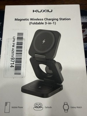 KUXIU MAGNETIC WIRELESS FLODING CHARGER 3-1 OPEN BX FOR GALAXY WATCH