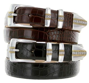 Milan Men's Belt Genuine Full-Grain Cowhide Leather Designer Dress Belt 1-1/8"