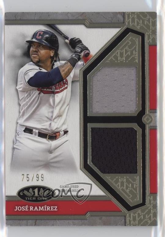 2024 Topps Tier One Relics Dual 75/99 Jose Ramirez José Ramírez #T1R-JR 2s2