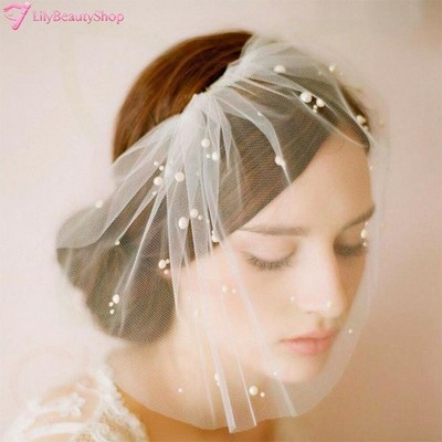 Glowish Bridal Wedding White Birdcage Wedding Face Veil Fascinator Hair Comb WV1