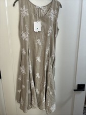 Blueberry Italy linen dress, XS, embroidered, NWT