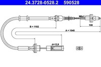 ATE Seilzug, KupplungsbetäTigung 24.3728-0528.2 FüR Fiat