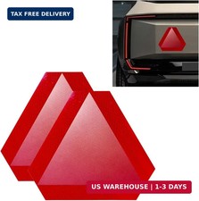 2PCS Slow Moving Vehicle Triangle Sign, 7" x 8" Reflective Car 2PCS, Red