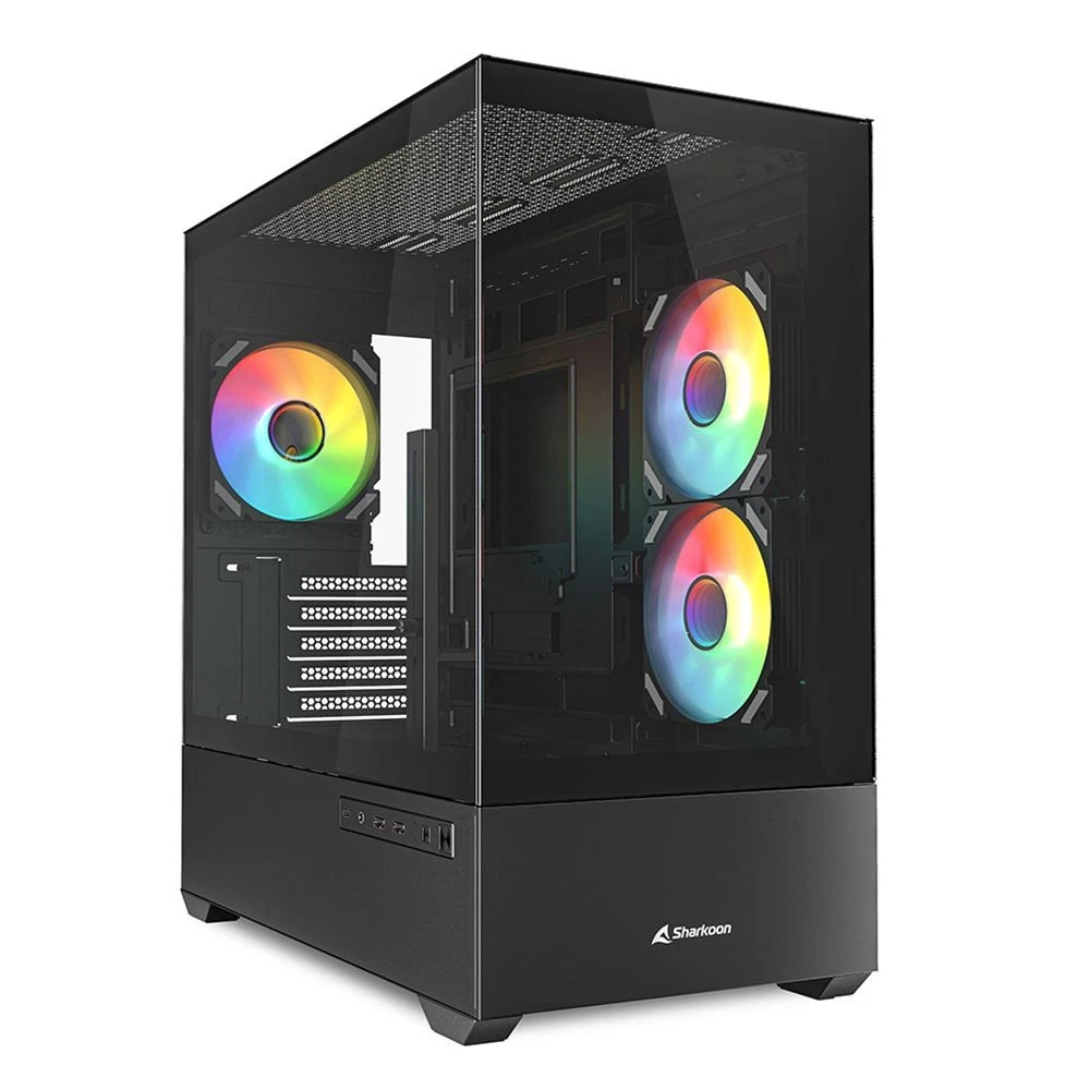 Sharkoon MK6 Micro ATX Computergehäuse RGB PC-Gehäuse Tower-Gehäuse PC-Case