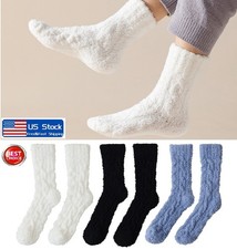 3 Pairs Womens Fuzzy Slipper Socks Super Soft Microfiber Fluffy Cozy Winter Warm