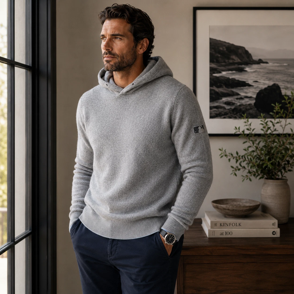 Greyson Cashmere Wool Koko Sweater Hoodie Gray MLB Patch Men’s Luxury Sportwear
Opens in a new windo