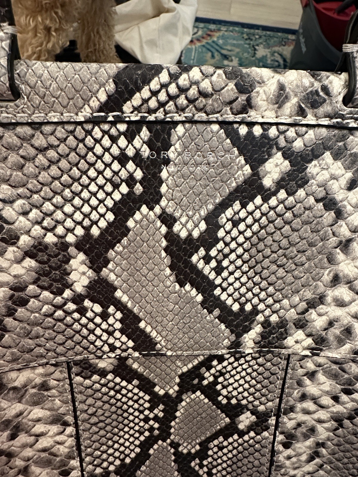 Tory Burch Python Embossed Snakeskin Leather Shou… - image 5