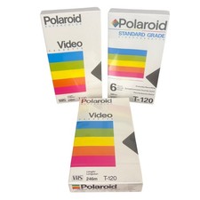 Polaroid Supercolor T-120 Blank VHS Tapes Lot of 3 Sealed Retro Vintage Artsy