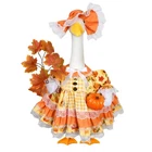 Fall Porch Goose Outfit Maple Gingham Dress 23 Inch Orange Yellow