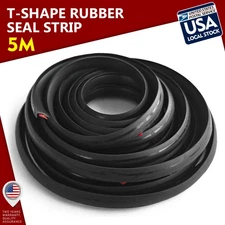 Car Weatherstrip 5M T-Shape Door Seal Strip Moulding Trim Hood Trunk Edge Rubber