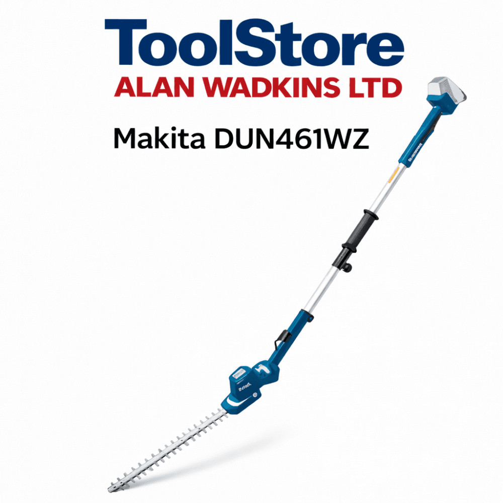 Makita DUN461WZ 18V Cordless Telescopic Pole Hedgetrimmer  46cm Blade, Body Only