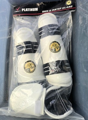 Vision Platinum Taekwondo Shin & Instep Guards - Size Medium - TKD Sparring Gear