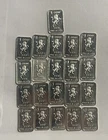 0.674 Troy Ounces 21 x 1 Gram .999 Fine Silver Unicorn Design Bullion Bars