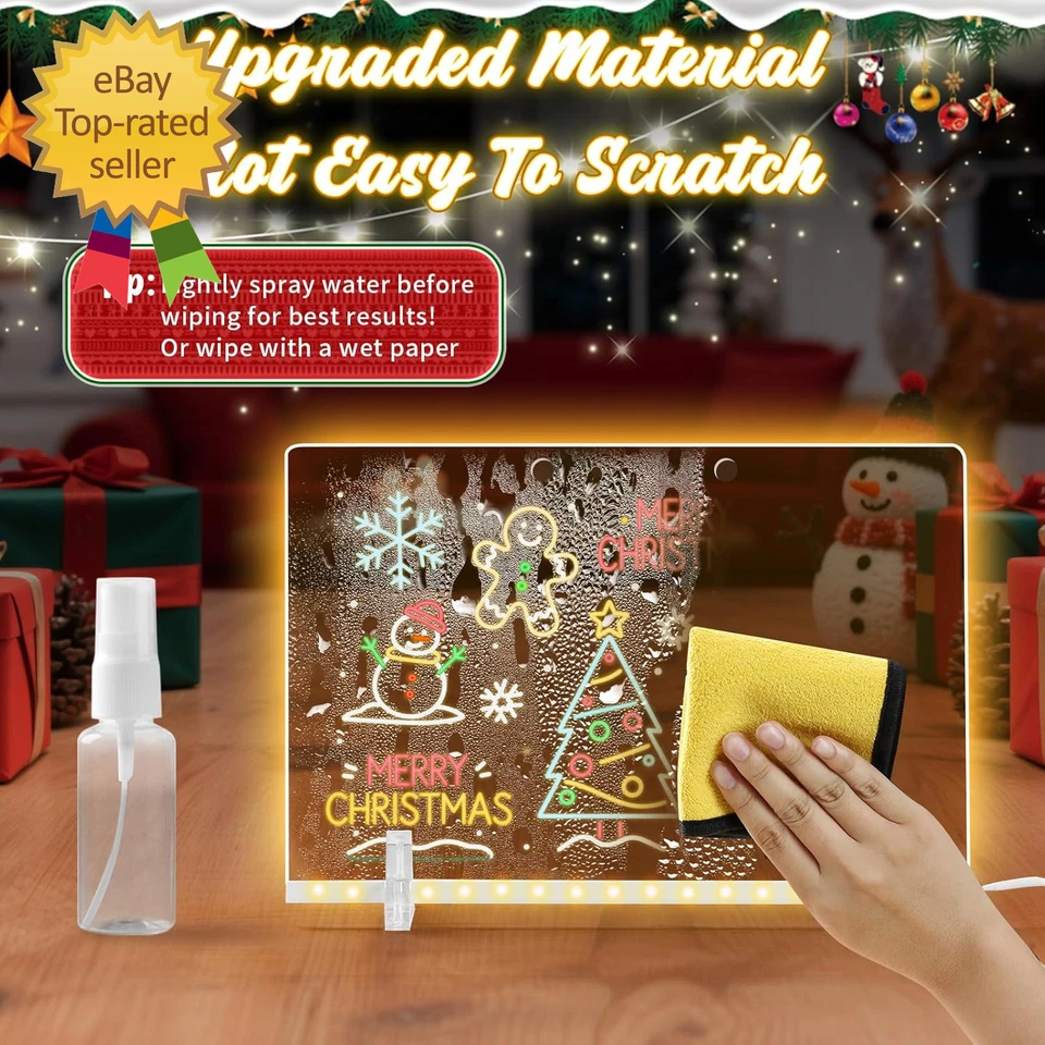 Lumiboard Led Drawing Board with 7 Colors,14"X10" Acrylic Dry Erase Board with L - Image 3 of 4