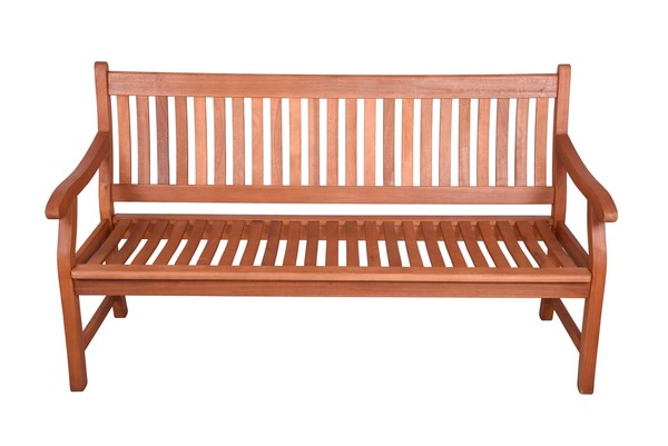 Gartenbank Malmo 3-Sitzer 158Cm Breit Eukalyptus Natur Sitzbank Outdoor-image