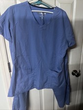 Greys Anatomy by Barco Women's Scrub Set Top L  Pants Size PL Blue