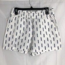 Loft High-Waisted Paperbag Linen Shorts Size Small White And Blue
