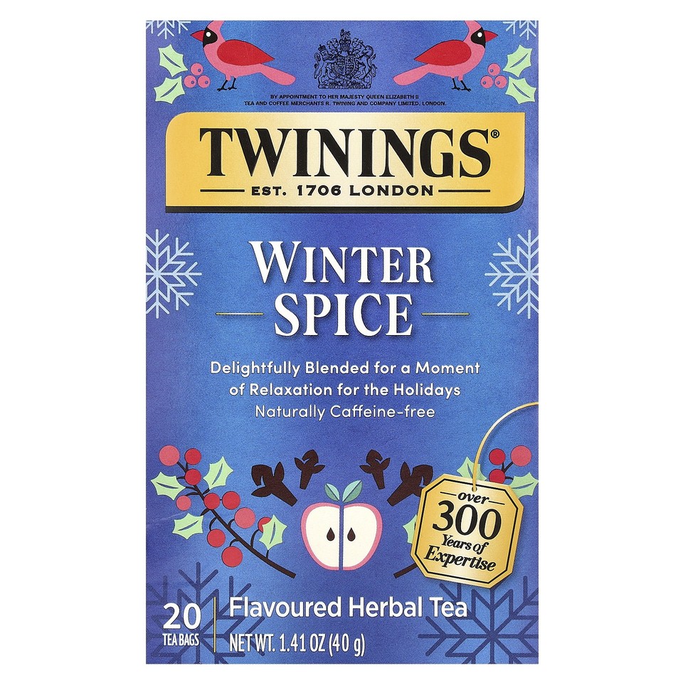 Flavored Herbal Tea, Winter Spice, Caffeine Free, 20 Tea Bags, 1.41 oz (40 g)