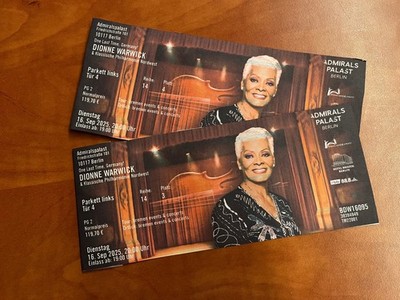 2x Dionne Warwick verlegt auf 30.05. Berlin, 99 Euro je Ticket