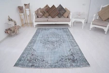 5x9 Antique Vintage Turkish Rug, Old Oushak Area Rugs, Turkish Wool Carpet 992