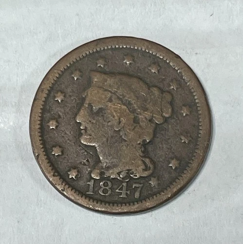 Photo of a 1847-P Large Cent from an eBay listing that sold on Jul 20, 2026