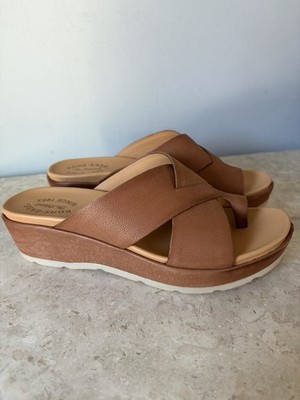 Kork Ease Sandals Baja Sport Slides Women s Size 10 Tan Leather Wedge Slip On