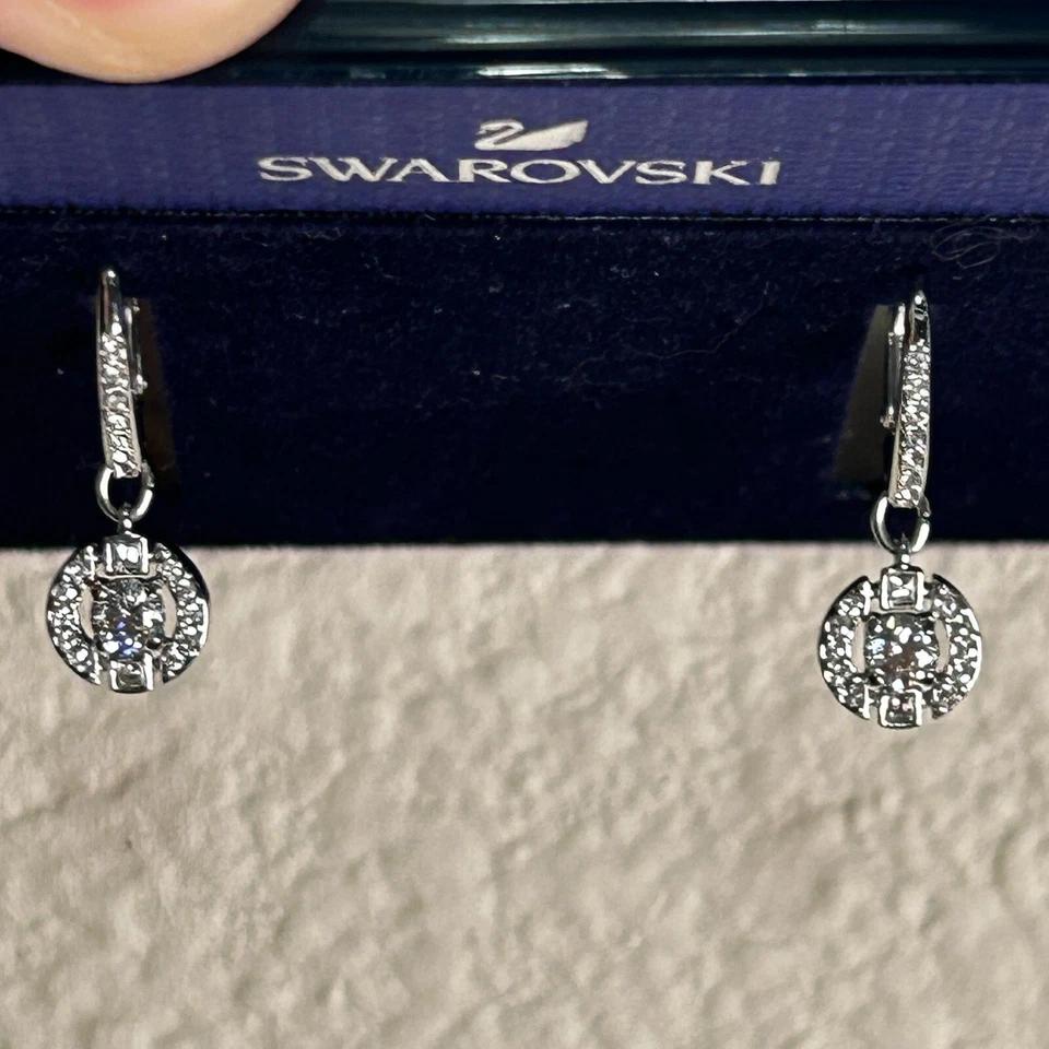 Pendientes colgantes SWAROVSKI Una cristales circonita chapados en rodio 3403 Foto 3 de 4