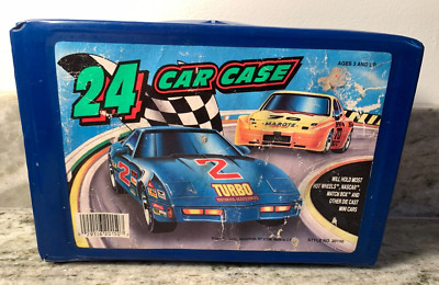 Vintage Tara Toy Corp Blue Diecast Car Case For Matchbox Hot Wheels W Trays
