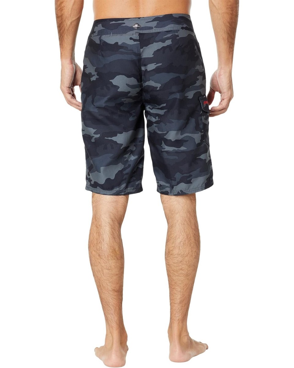 O'NEILL L99033 Mens Black Camo Santa Cruz Printed Boardshorts Size
