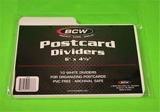 10 POSTCARD DIVIDER , 1-PCD, PVC FREE, ARCHIVAL SAFE, 6"X 4-1/2", MULTIPLE USES