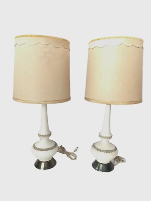 Vtg. MCM Atomic Genie F.A.I.P  Lamps W/Original Shades READ