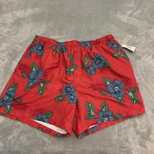 NWT, Roundtree Yorke Men's Red Hawaiian Swim Trunks Size 2X